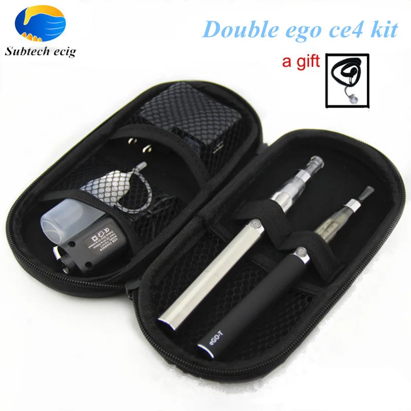 Double eGo T ce4 kit e cigarette Ego T battery with 2 CE4 Atomizers cigarette electronic Starter kit vape pen vaporizer kit