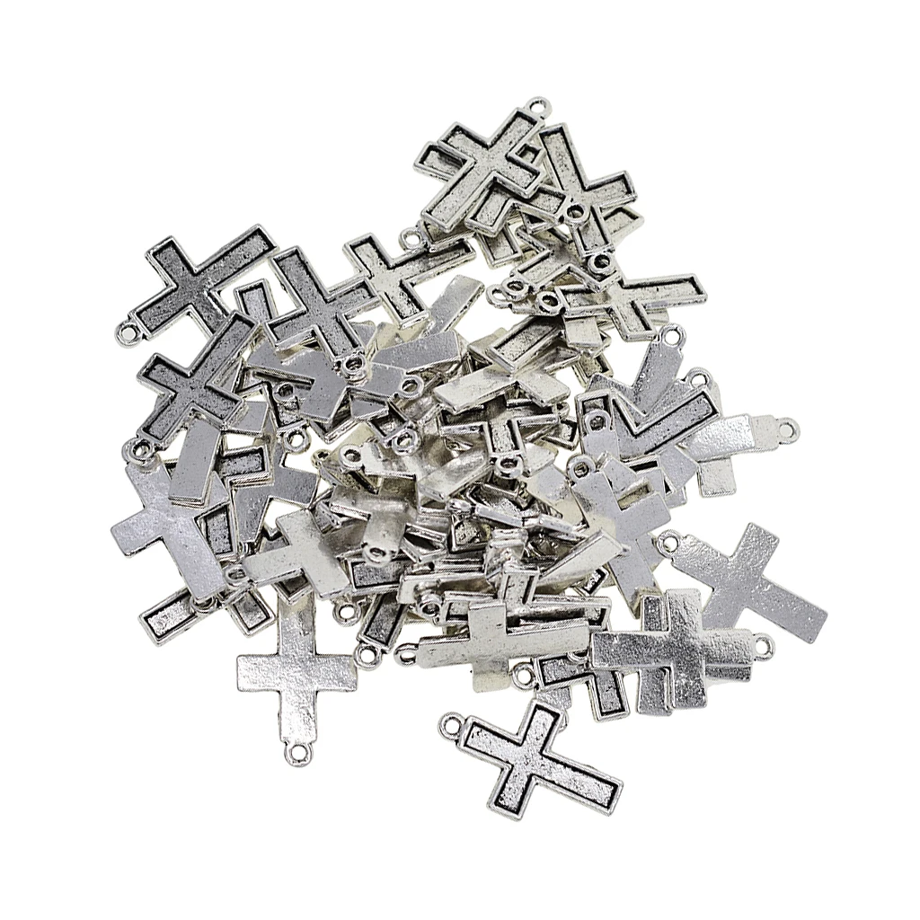 50Pcs 30x19mm Tibetan silver color Pendant Setting Cabochon Cameo Base Tray Bezel Blanks Fit Cross Cabochons Jewelry Making Charms