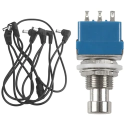 Vitoos 6 Ways Electrode Daisy Chain Harness Cable With 3Pcs 9-Pin 3PDT Guitar Effects Pedal Box Stomp Foot Metal Switch