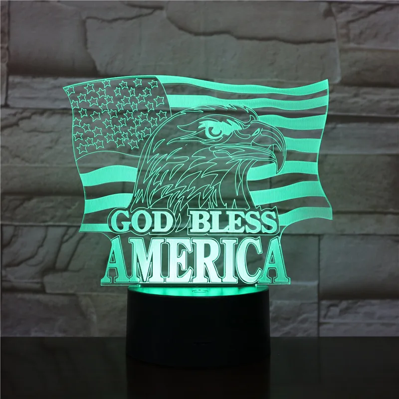 God Bless America Baby LED Night легкий флаг американская патриотическая песня спальня