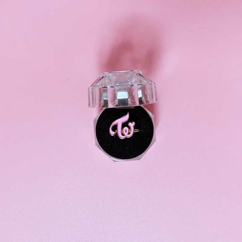 

Kpop TWICE Logo Golden Color Ring TWICE Adjustable Opening Ring Women Men TWICE Fans Gift Drop Shipping