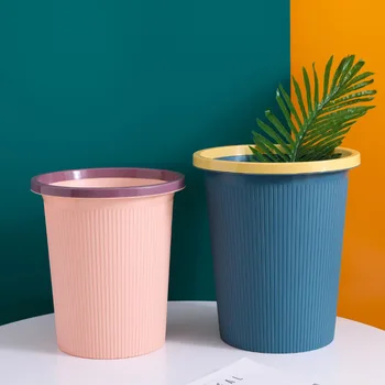 

Trash Can Office Bathroom Kitchen Trash Bin Living Room Bedroom Waste Bin without Lid European Style