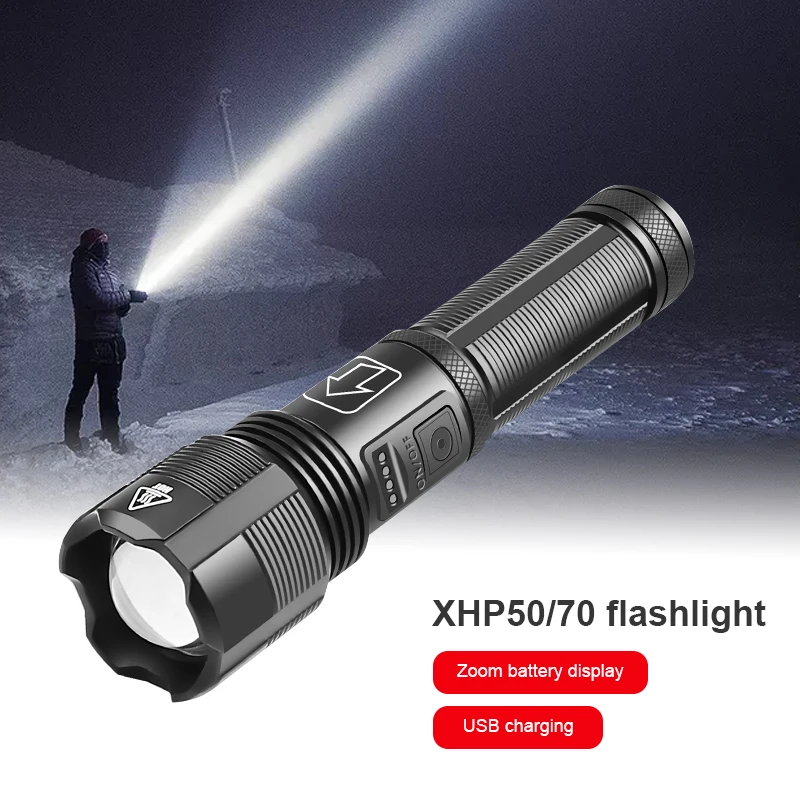 XHP50/XHP70 Multifunction Glare Flashlight Telescopic Zoom Torch USB Charging Portable Hand Lamp For Outdoor Camping Car | Освещение