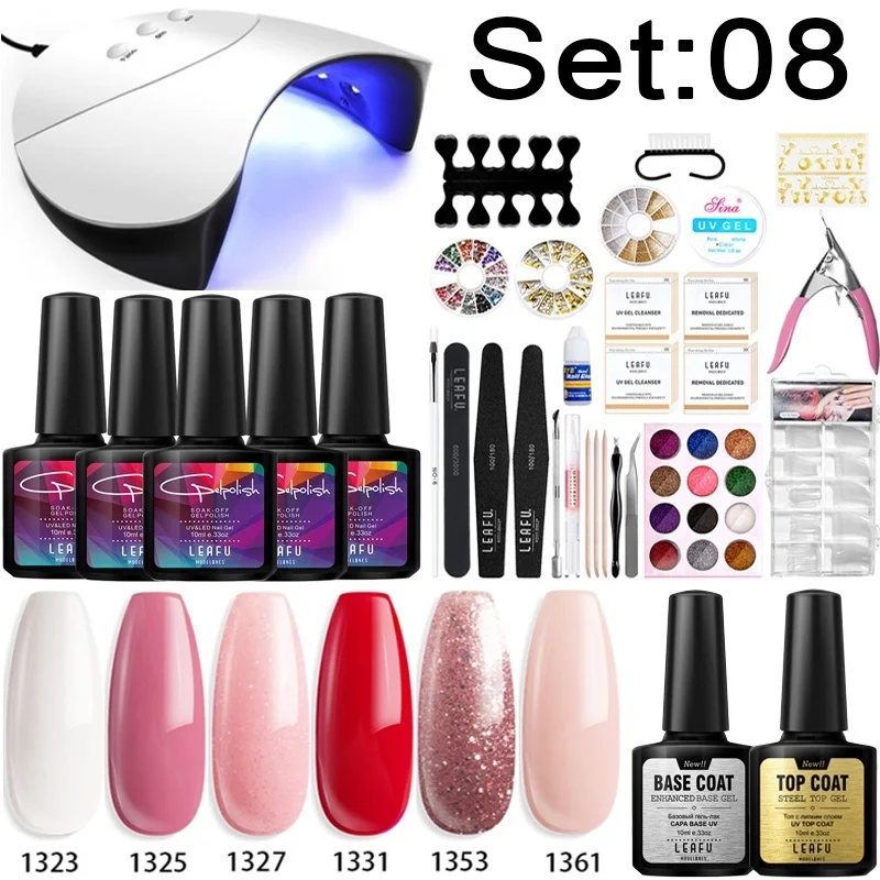 Modelones, 31 шт./лот, лак для ногтей, 36 Вт, УФ лампа, Гель-лак для ногтей, наборы, не впитывается, Базовое покрытие, лак для ногтей, набор инструментов, маникюрные Гелевые наборы