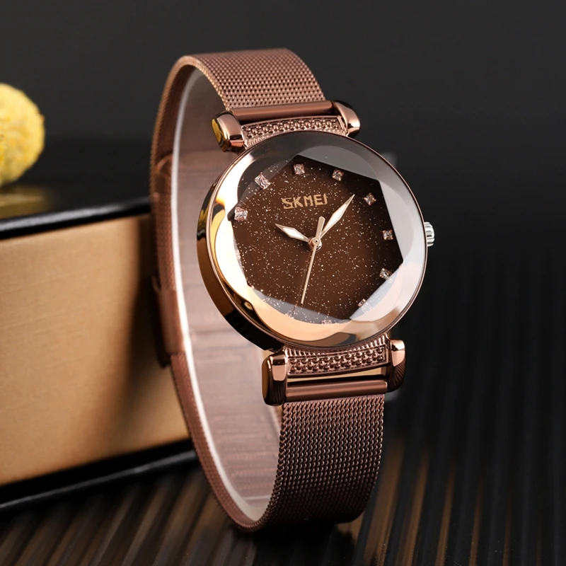 

SKMEI Women Watches Luxury Waterproof Wristwatch Stainless Steel Band Ladies Watch Clock Female 2020 News reloj mujer 9188