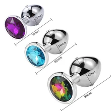 3 Crystal Jewelry Smooth Metal Butt Plug 4 Colors Aluminum Alloy Butt Plug With No Vibrator Anal Sex Plug Toys for Woman/Man 3 Crystal Jewelry Smooth Metal Butt Plug 4 Colors Aluminum Alloy Butt Plug With No Vibrator Anal Sex Plug Toys for Woman/Man
