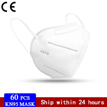 

60 Pieces KN95 Mascarillas FFP2 CE Facial Face Masks Protective 95% Breathable Health Safety Mouth Mask For Face Mascarilla