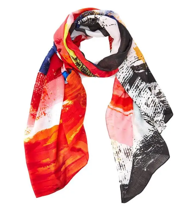 Роскошный брендовый женский летний шарф, испанская Цветочная шаль, женские шарфы с принтом - Цвет: 328