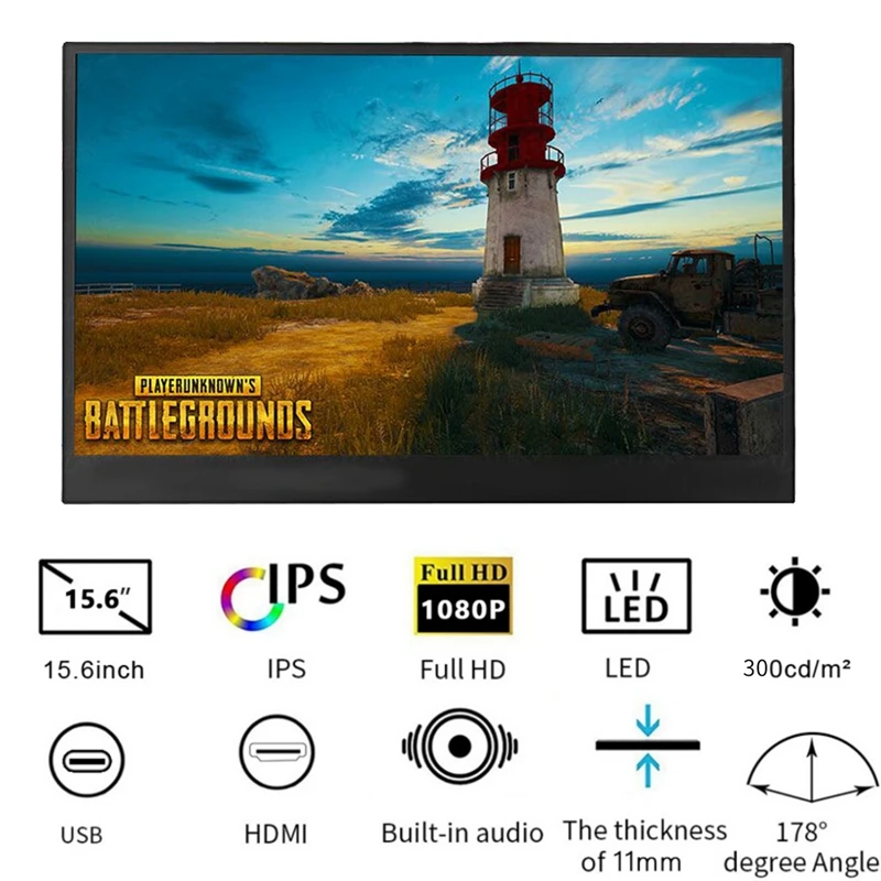 AM05-Portable Monitor 15.6 Inch 1080P IPS Type C
