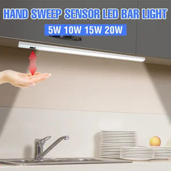 

USB Hand Sweep Light Under Cabinet Lamp LED 5V Light Bar PIR Motion Sensor Smart Bar Lamp LED Kitchen Decor Light 20 30 40 50 CM