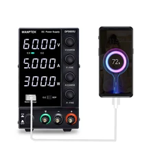 Wanttek-fuente de alimentación de CC ajustable, 60V, 5A, LED, Digital, Banco de laboratorio, fuente de alimentación, interruptor regulador de voltaje, fuente de alimentación estabilizada