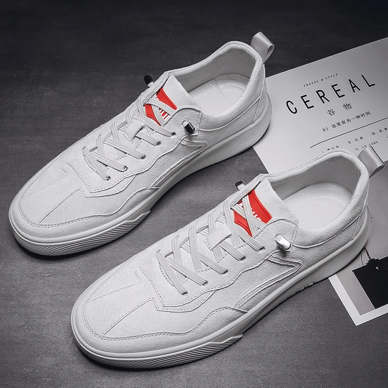 Spring Men Flats Shoes Breathable Leather Mens Shoes Casual Fashion Lace-up Jogging Tennis Shoes Flats Zapatillas Hombre *10100 Spring Men Flats Shoes Breathable Leather Mens Shoes Casual Fashion Lace-up Jogging Tennis Shoes Flats Zapatillas Hombre *10100