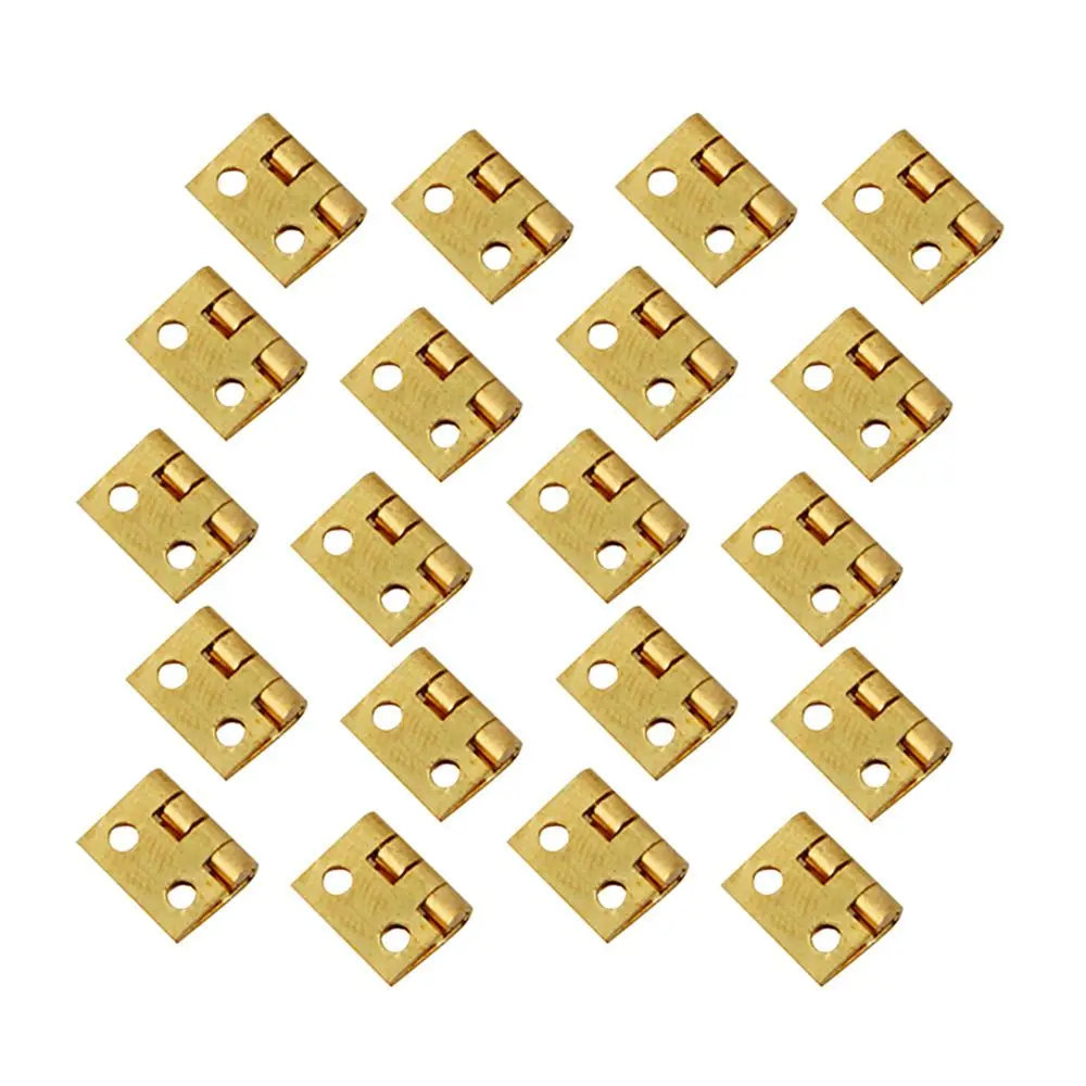 20pcs 10x8mm Tiny Gold/Silver Mini Small Metal Hinge For 1/12 House Miniature Cabinet Dollhouse Furniture Fittings Home Hardware