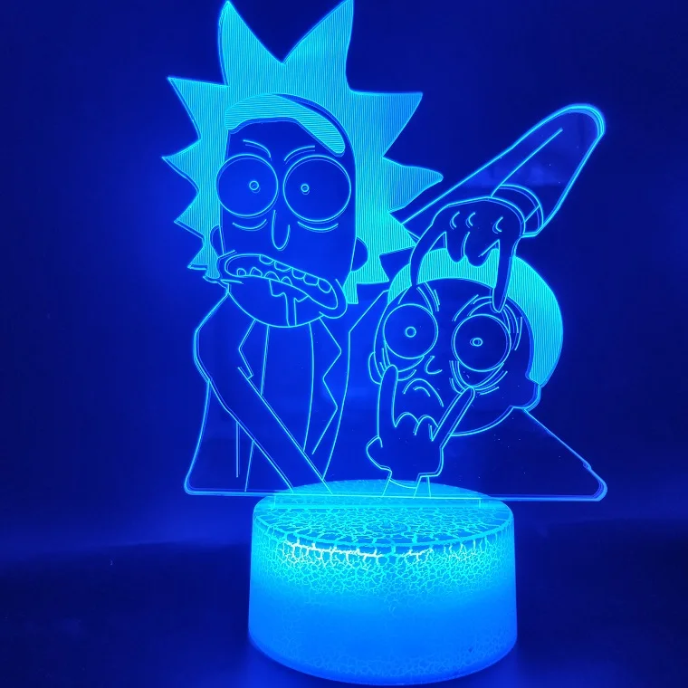  3D Lamp Famous Cartoon Rick and Morty Bedroom Decoration Best Present for Teenager Color Changing L - 4000096764378