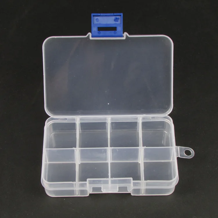 

Plastic Multi-part Small Plaid Storage Box Home Travel Jewelry Box Ring Ear Stud Earrings Organizing Box