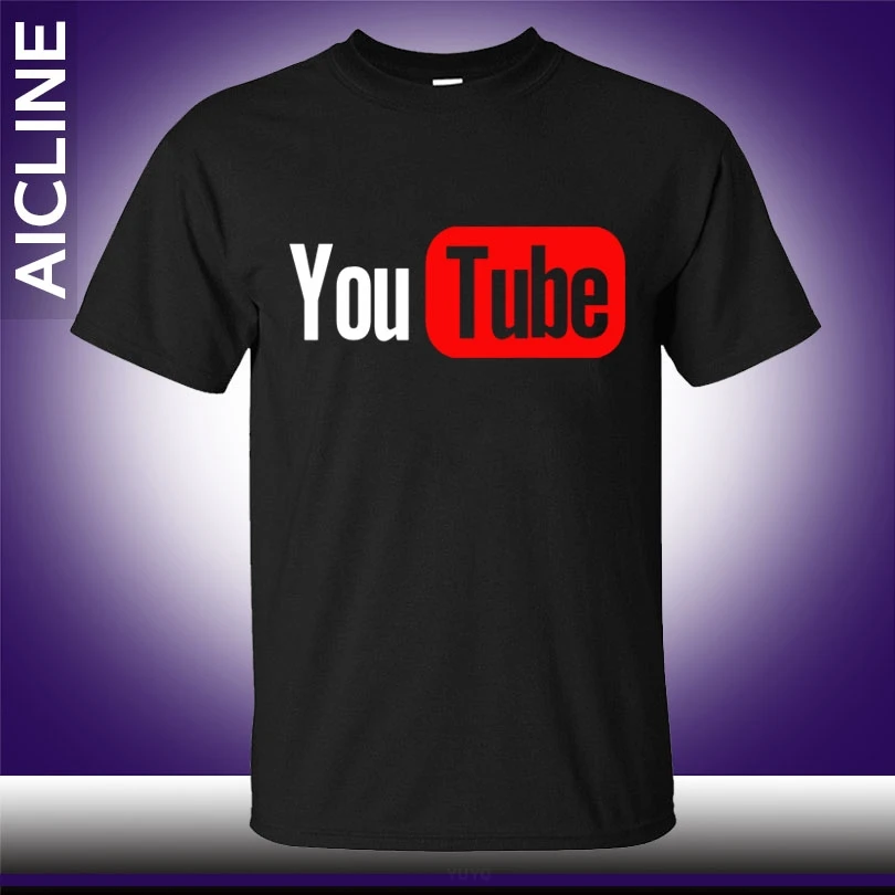 Новые брендовые топы с принтом логотипа YouTube хлопковые летние футболки коротким