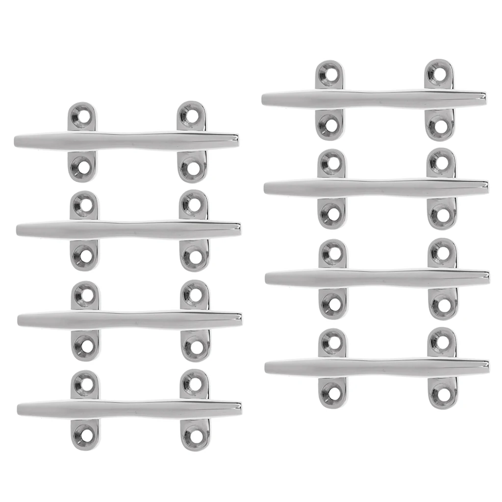 8pcs 4inch Marine Boat Cleat Sailing Dock Deck Raft Anchor Line Rope