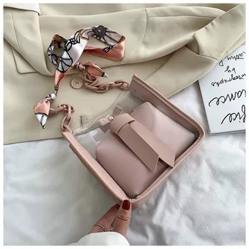 

Ainyfu New Simple Transparent Bucket Bag 2020 Summer Fashion Shoulder Messenger Bags Lady Cute Handbag Hot Sale Travel Bag D269