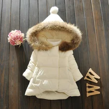 Теплое зимнее пальто для девочек модная длинная Детская куртка с капюшоном, верхняя одежда детская одежда, верхняя одежда для малышей толстые парки для детей от 0 до 3 лет