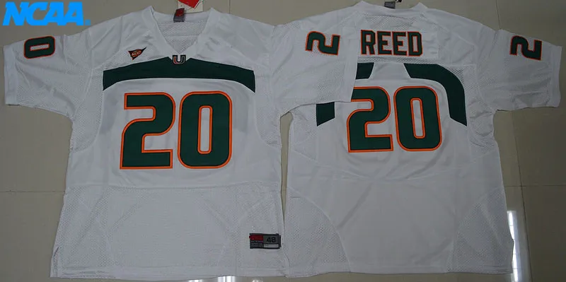 Новое поступление высокое качество Ed Reed#20 футболки для колледжа Ограниченная серия майки S-XXXL