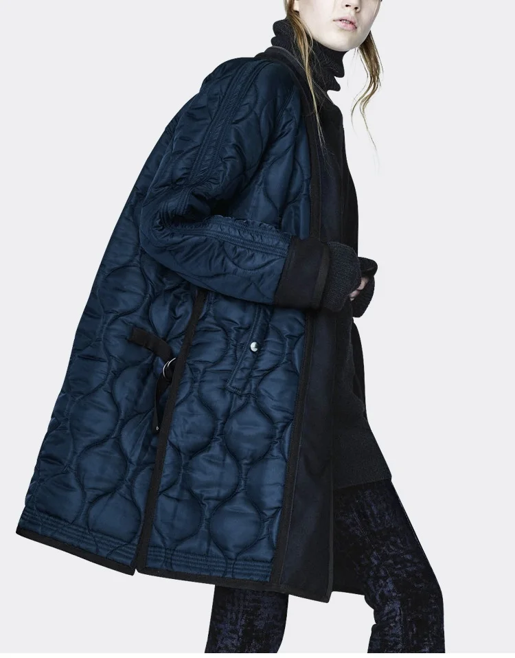 dark blue Зимние куртки для женщин, 90% белый утиный пух, пальто,, стоячий воротник, парки с пальто, длинный пуховик, толстый, теплый, Повседневный, для снега - Цвет: dark blue