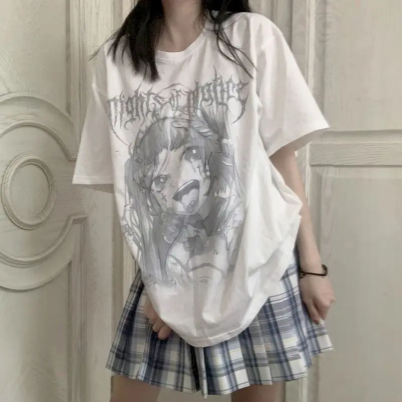 

T-shirt female college girl Japanese retro short-sleeved t-shirt female 2020 new Korean student loose tide brand t-shirt female
