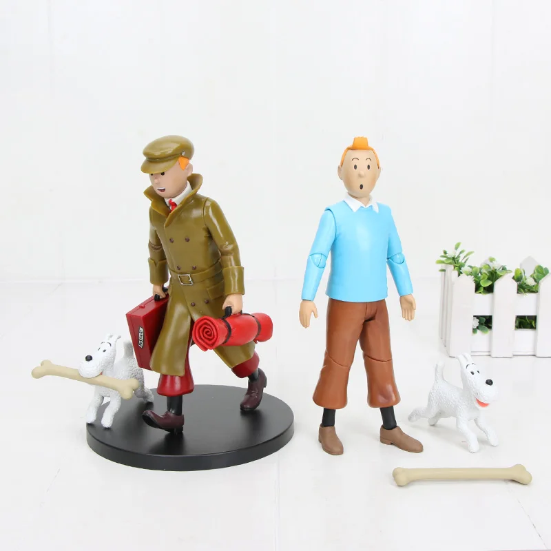 2 стиля Приключения Тинтина и Милу Статуэтка из ПВХ фигурка Коллекционная модель игрушки