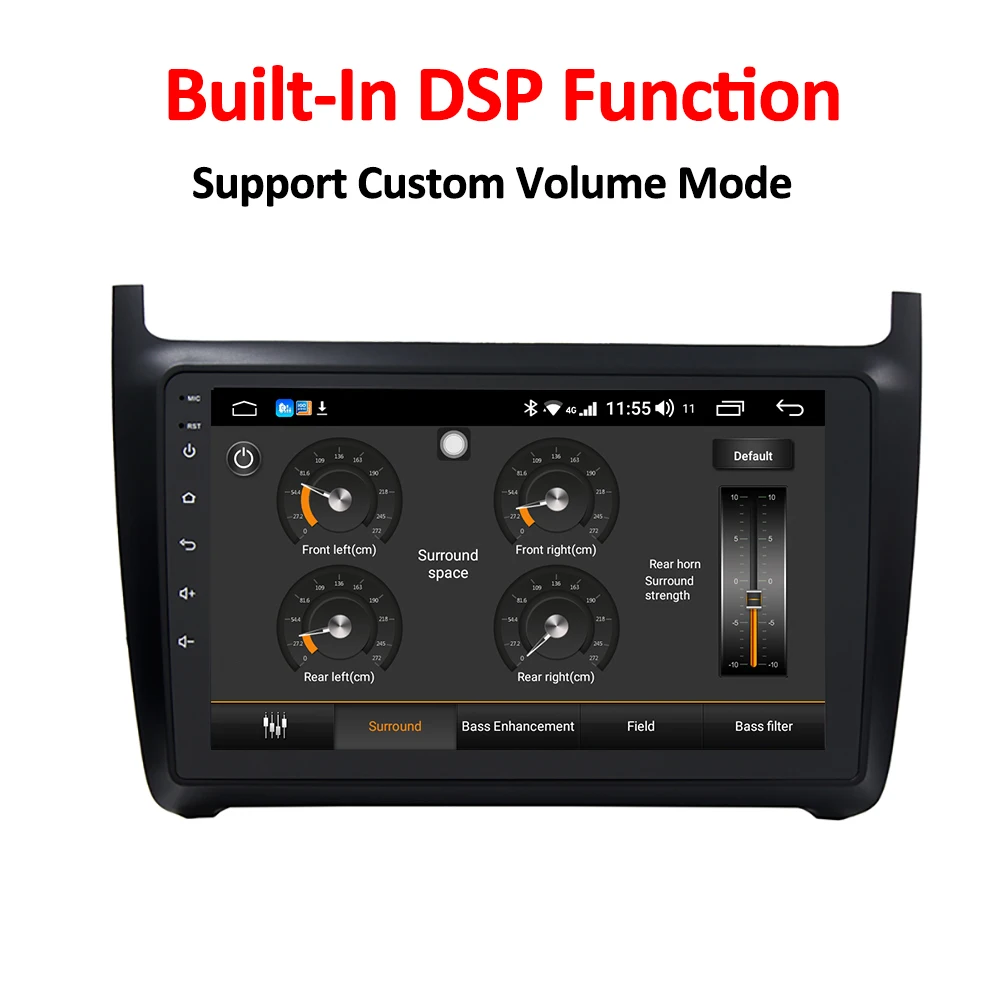 YAZH Android 8,1 4 Гб 64 ГБ Автомобильный блок радио для VolksWagen POLO 2012 2013 с Bluetooth 5,0 SWC gps 4G sim-карта
