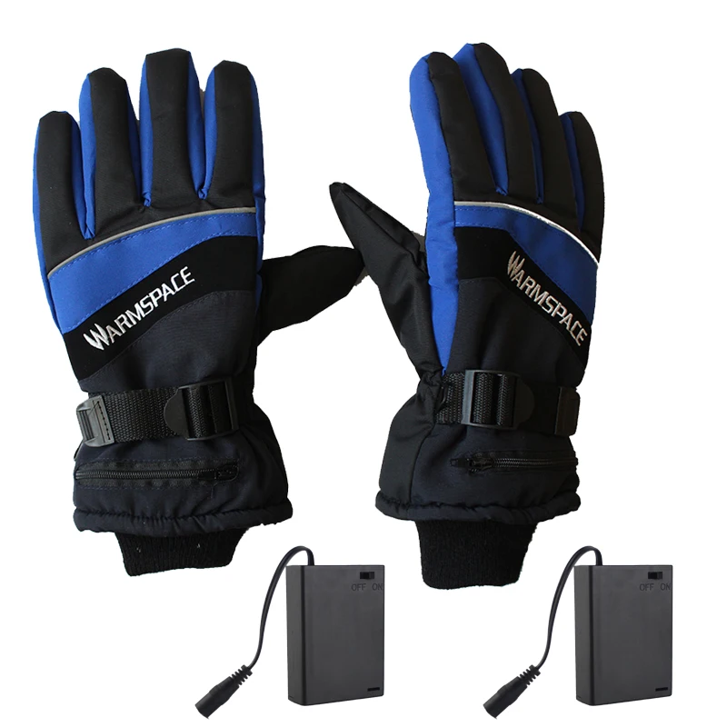 Перчатки с электрическим подогревом постоянная температура с батарейным боксом для катания на лыжах на открытом воздухе