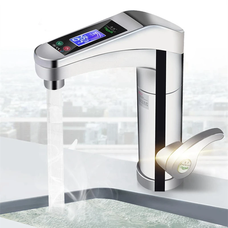 HOT！-Intelligent Automatic LCD Display Instant Electric Water Heating Faucet Instantaneous Instant Tankless Water Heater Hot Tap