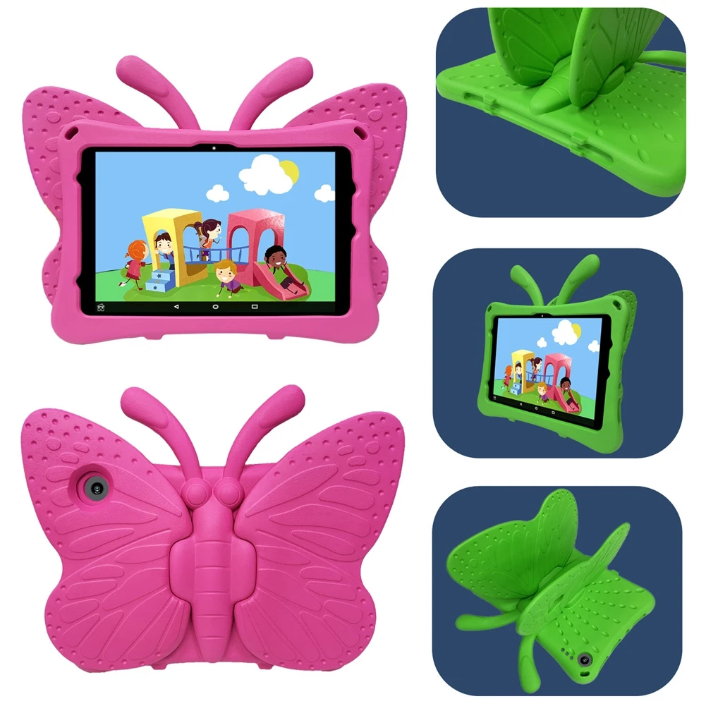 Custodia Per Tablet Per Kindle Fire Hd10 2021 / Hd10 Plus 2021 Simpatico Cartone Animato Farfalla Full Body Antiurto Per Bambini Capas Para Fundas
