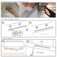 LED ภายใต้ตู้ครัวไฟในร่มตู้เสื้อผ้าห้องนอนตู้เสื้อผ้า Night Light Motion Sensor สมาร์ทโคมไฟ DC 12V 30 /40/50 ซม.โคมไฟ 4