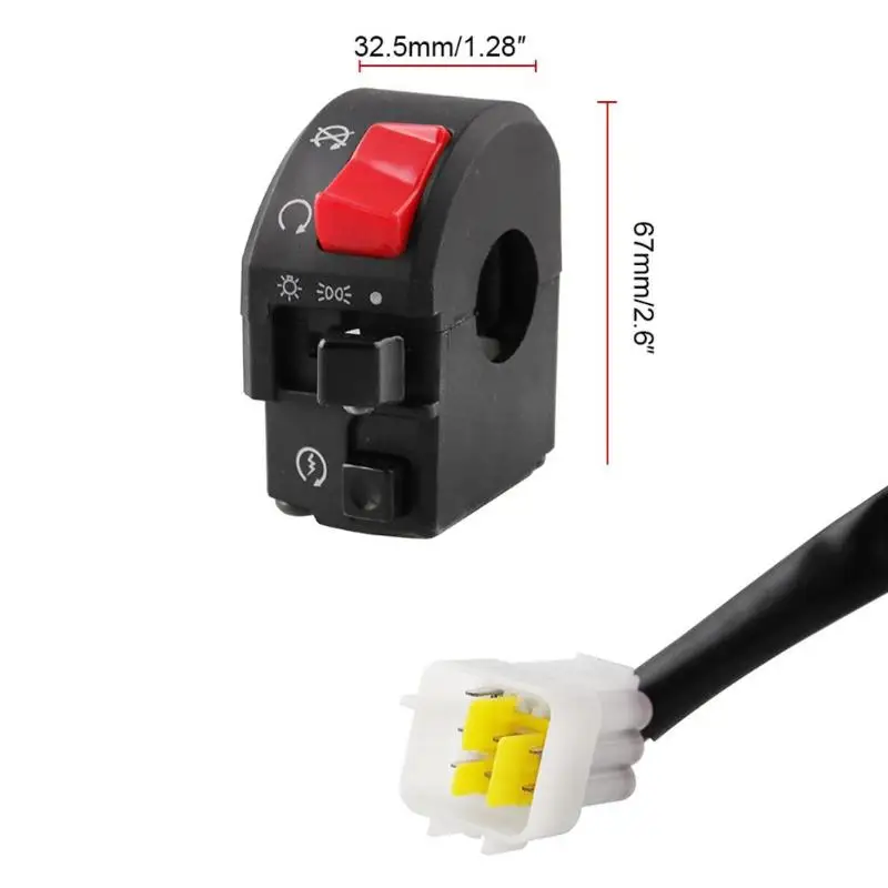 7/8 22 мм мотоциклетные переключатели отличный ABS пластик металл и резиновый рожок сигнал поворота Электрический старт руля переключатель