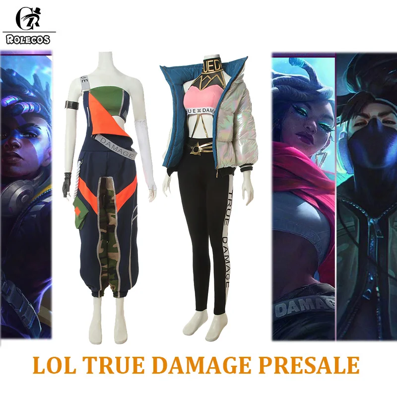 ROLECOS предпродажа Игра LOL True Damage Косплей Костюм Akali Ekko Senna Yasuo Qiyana для мужчин и женщин