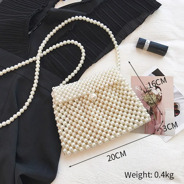 Жемчужный вечерний клатч, женские роскошные сумочки ручной работы, сумочки на цепочке и сумочки, дамские мини-сумки через плечо - Цвет: beige model H3