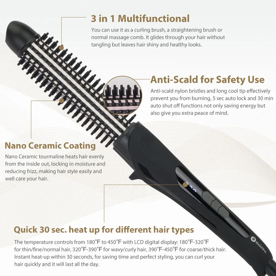 HairDiva щетка для волос Плойка завивки быстрый нагрев до 230 ℃ Щипцы корни увеличения