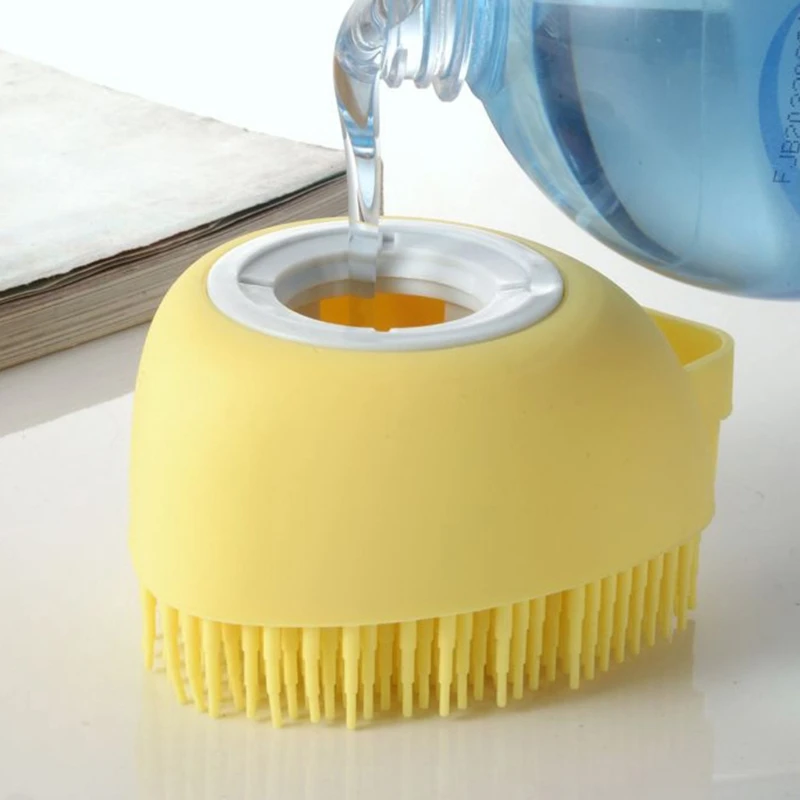 Cepillo de baño de ducha de silicona, depurador con dispensador de Gel, peine exfoliante de masaje