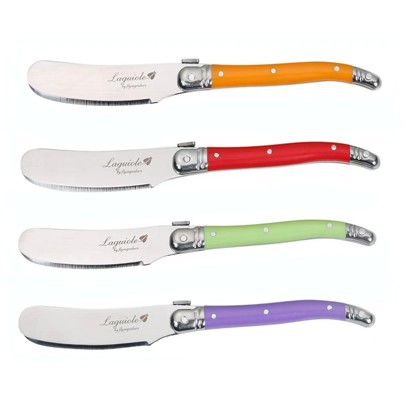 4pcs Laguiole Butter Knife Cheese Spreader Cake Cutter Slicer Rainbow Mini Caking Pasty Tool Kitchen Bar Restaurant Cafe Helper