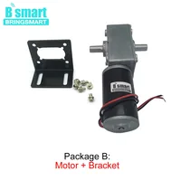 Bringsmart 12V Double Shaft DC Motor Worm Gear High Torque 5-470RPM 24 Volt Motor D Shaft Worm Reducer Reversible Customized 3