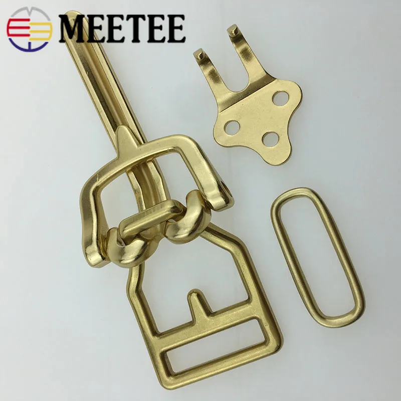 1 комплект = 4 шт. Meetee Твердый латунный ремень пряжки для мужчин DIY пояс Джинсы Кожа ремесло для 38 мм ремень аксессуары