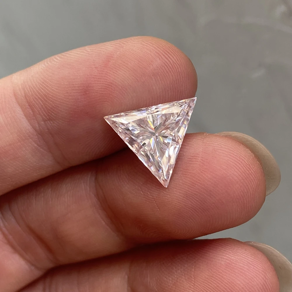 2 Carat Triangle Shape White D VVS 8x8mm Lab Grown Moissanite Diamond Fashion Woman Necklace Gemstone