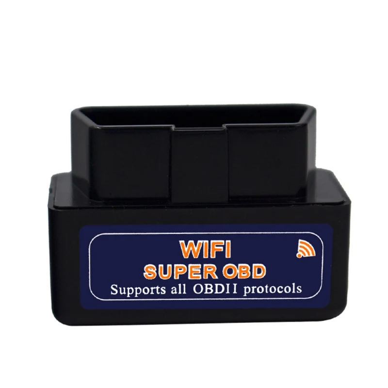 Мини elm327 Wifi V1.5 25k80 Obdii диагностический сканер Wi Fi Elm 327 IOS Andorid PC Obd2 1,5 считыватель кодов 25k80 чип - Цвет: Черный