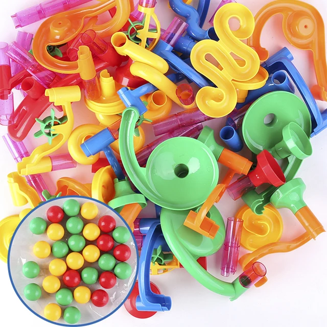 DIY Marble Run Track Building Blocks Beads Race Slide For Children Labyrint Rolling Ball Toy Educational Toys Marble Runs Blocks 2