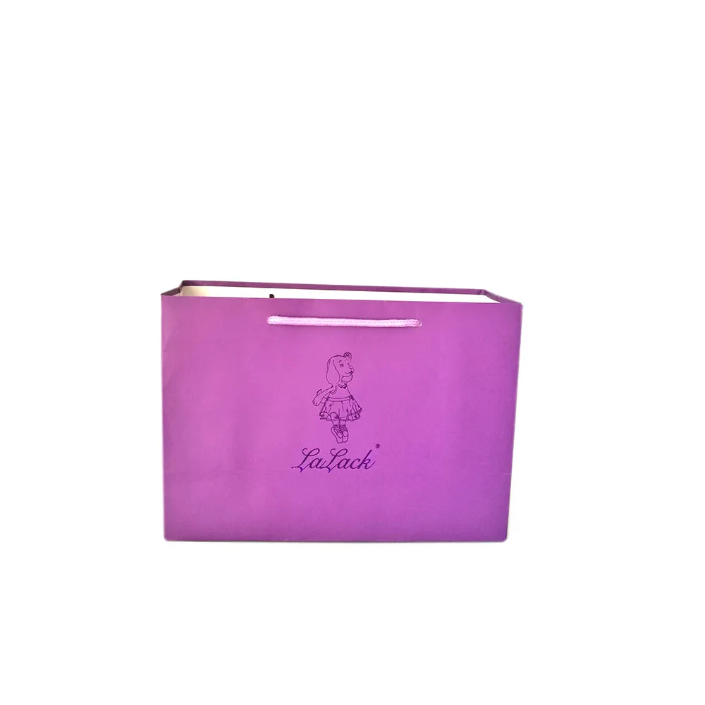 Sacs en papier Kraft pliables de luxe, violet, vente en gros, sacs