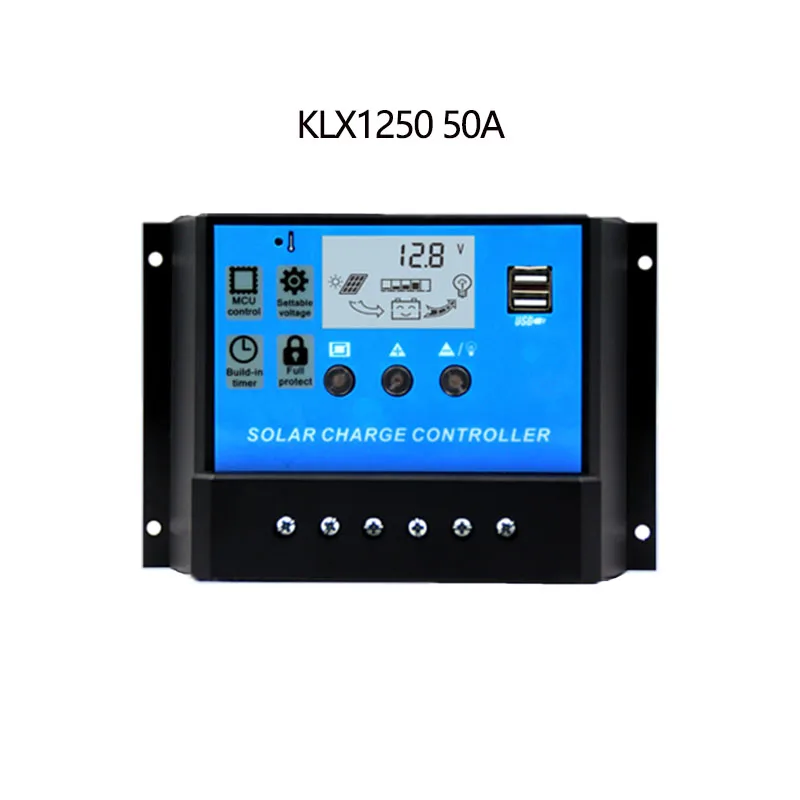 12V 24V 50A Контроллер заряда солнечная панель pv-регулятор домашняя батарея-зарядка MPPT двойной Usb ЖК-выход авто 12 В 24 В 50A 60A 48 В 50A 60A - Цвет: 12V 24V 50A
