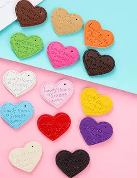 

New LOT 200Pcs Popular love color heart letter DIY Necklace Key chain earrings PU Charm Pendants Jewelry Making accessories
