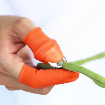 

Silicone Thumb Knife Finger Protector Vegetable Harvesting Knife Plant Blade Scissors Cutting Rings Garden Gloves