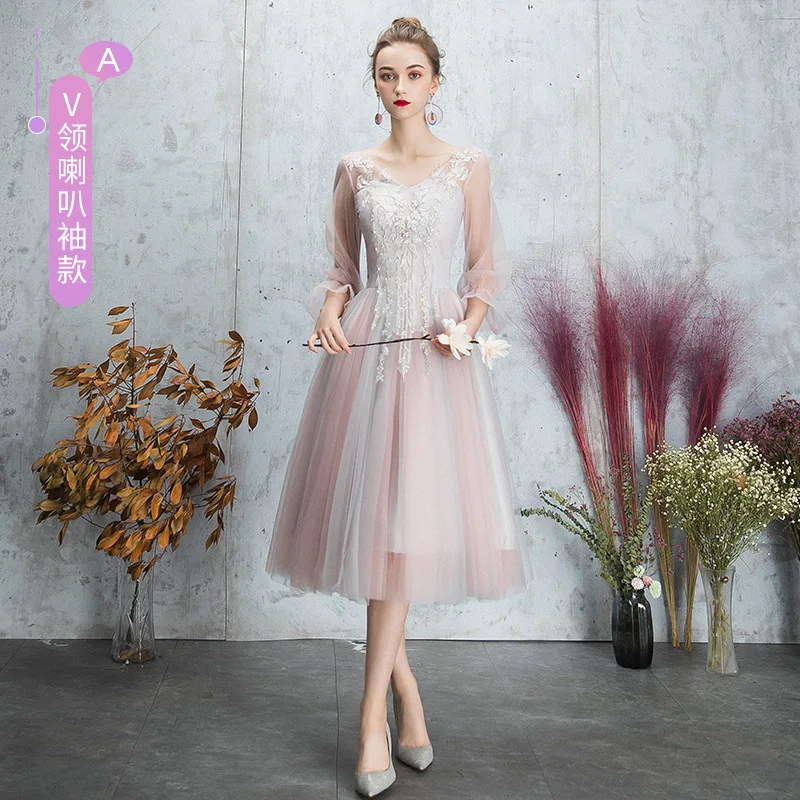 Модное Длинное платье подружки невесты Cheongsam серого цвета Femme Сексуальная Пряжа юбка Qi Pao Женские китайские Вечерние платья Женская Роба в восточном стиле Qipao - Цвет: PK V bell slv mid A