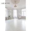 Laeacco French Window White Chic Wall Curtain Chandelier Sofa Leaves Portrait Photography Background Photo Backdrop Photo Studio ► Photo 3/6