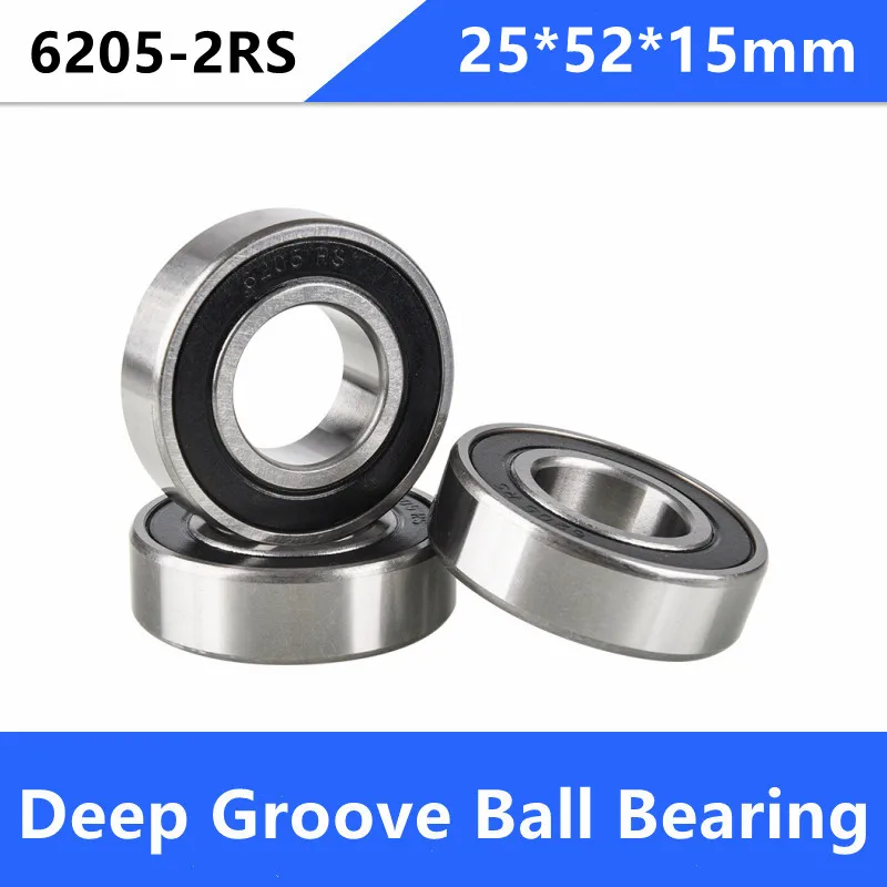 20pcs/lot 6205RS 6205-2RS 6205 2RS Double cover ball bearings 25*52*15mm Deep Groove Ball Bearing 25x52x15mm